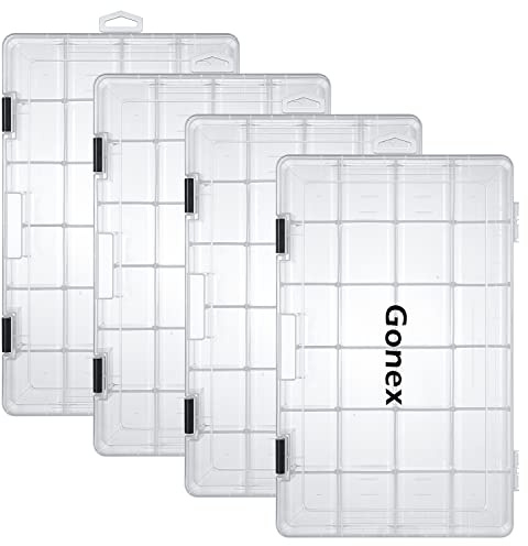 Gonex Köderboxen Angeln, Tackle Boxes, Transparente Kunststoff Angelbox | Transparente Kunststoff Angelbox, Trennwänden für Angelzubehör, Angelkoffer