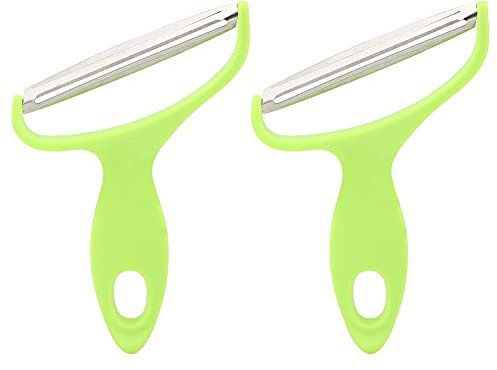 Green Stainless Steel Vegetable Peeler Wide Mouth Cabbage Potato Carrot Graters for Home Kitchen (14x12cm)