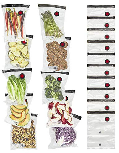 ZWILLING Fresh & Save Vakuumbeutel, wiederverwendbar, für Mahlzeiten, Snacks, Sous-Vide, 38,1 x 29,1 x 14,5 cm, spülmaschinenfest, mittelgroß, transparent, 20 Stück