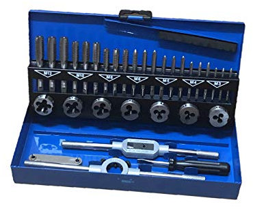 EN-227406 Set Kit Filiera 32 Pezzi in Cassetta Filiere Maschi e Femmine Filettatura