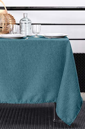 Stof Tischdecke – Größe 140 x 200 cm – 100% Polyester – Farbe Türkis – Modell Bea – rechteckig – Tischwäsche – waschbar 30 °C – außergewöhnliche Qualität