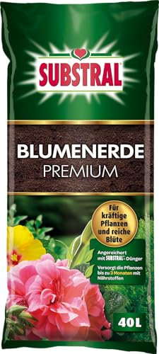 Substral Premium Blumenerde, 40L - für alle Garten-, Kübel und Topfpflanzen, 12 Wochen vorgedüngt
