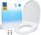 Benkstein® Coperchio WC con abbassamento automatico a forma di D bianco – sedile WC antibatterico – sgancio rapido per una facile pulizia – montaggio facile – Urea-Duroplast – rimovibile – portata