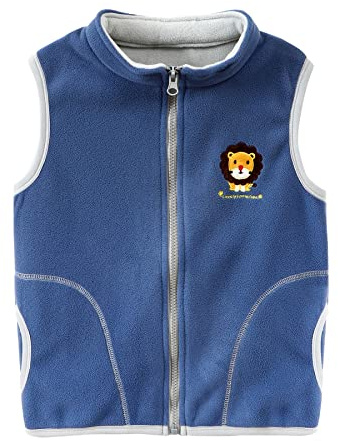 ANIMQUE Baby Kinder Fleeceweste Jungen Mädchen Polar Fleece Weste Stehkragen Reißverschluss Ärmellose Kinderjacke Cartoon Muster