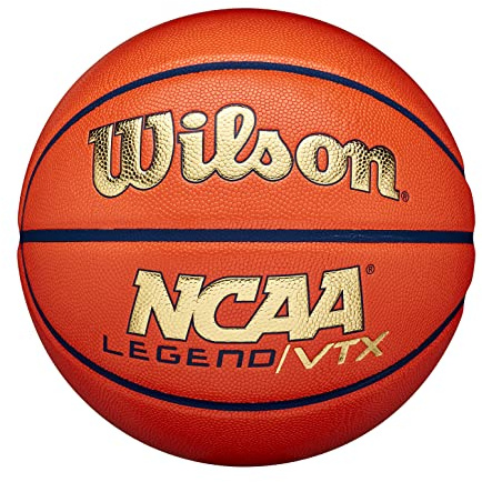 Wilson Basketball NCAA LEGEND VTX, blandat läder, inomhus- och utomhusbasket, orange/guld, 7