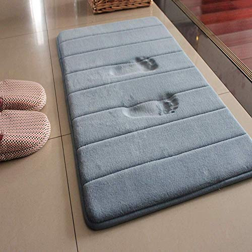 VSUSN Memory Foam Badteppich Anti Rutsch Badematte Absorbent Badvorleger Badezimmerteppich Badematten Duschmatten Grau, 60 x 90 cm