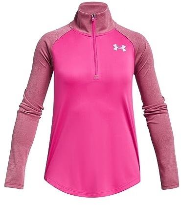 Under Armour Mädchen Ua Tech Graphic 1/2 Zip Sweatshirt, Rebel Pink, M EU