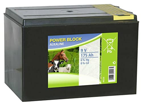 La zappa Batterie de clôture électrique pour vaches et chevaux 9V à sec Zinc-Carbone (175 Ah)