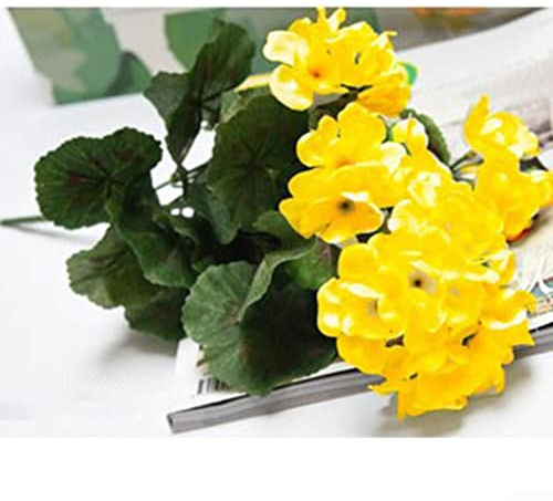 ZYWUOY 5Pcs Artificial Geranium Yellow Flowers, Plant Artificial Plants Artificial Flower Haitang Flower For Outdoors Garden Home Decoration