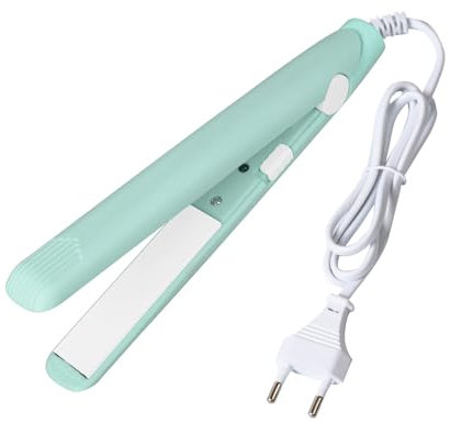 2 in 1 Mini Piastra per Capelli Ceramica da Viaggio, Intelligente in Tormalina a Temperatura Costante, Ferro Piatto, Ferro da Stiro Riscaldato Lunghezza della linea 1m per Spina Europea (Verde)