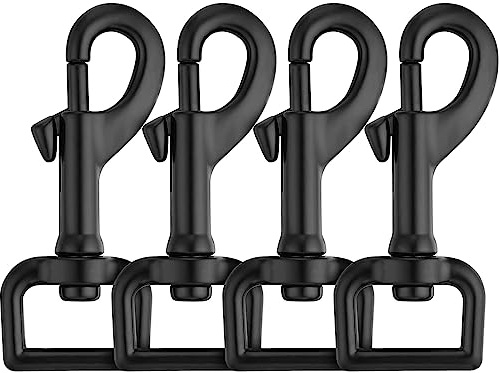 4 Stück Karabiner – Haken mit Drehgelenk für Hundehalsband, Karabiner mit Drehgelenk, Karabinerhaken mit Drehgelenk Edelstahl, Bolzenkarabiner Wirbelkarabiner Augwirbelhaken 78x25mm