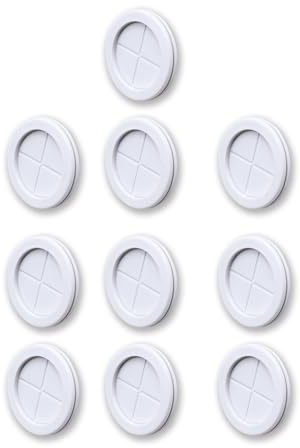 35mm Hole Covers, Table Grommet, Cable Management Grommets, Rubber Cable Hole Caps for Home Office Wire Tidies Organizer, White, Pack of 10
