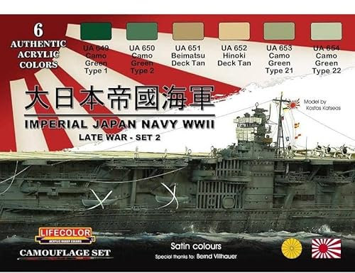 LIFECOLOR - Paint Model Kit Imperial Japan Navy Wwii Late War - Set 2 LIFECOLOR CS37 Model Tank Promo