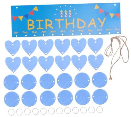 NAMOARLY Holzkalender Hängender Geburtstagskalender mit Erinnerungstafel DIY Familienkalender Inklusive Kordel für Heimdekoration und Organisation von Feiertagen