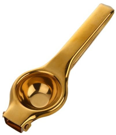 Qumiuu Zitruspresse aus Metall, Zitronenpresse - Zitruspresse aus Edelstahl mit Handpresse - Zitruspresse aus rostfreiem Edelstahl mit rutschfestem Griff für Zitronen, Limetten und andere kleine