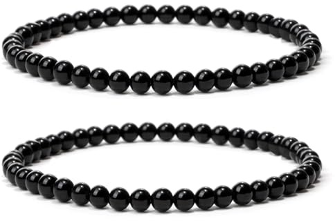 Landorilo 4mm Armband Damen,Echten Naturstein Perlen, 44 Natursteinarten | Perlenarmband, Heilstein Edelstein Armbänder, Glücksarmband, Personalisierte Geschenke, Inklusive Ersatzperlen