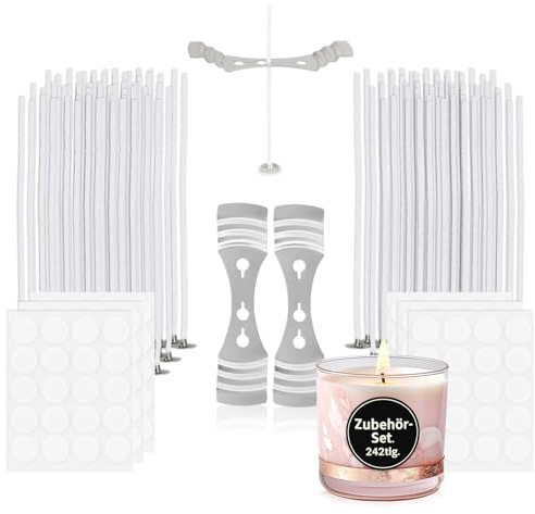 com-four® Juego de mechas de 12 cm para 120 Velas – Ideal para fabricar Velas DIY de Cera de Soja, parafina o Cera de Abejas
