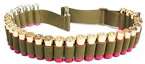 ANSNOW Bandolera Táctica para Arma Corta de 27 Pulgadas, 120 X 5 Cm, Bolsa para Munición de Calibre 12, Cinturón para Cartuchos de Caza de Combate (3 Colores Opcionales)/Caqui