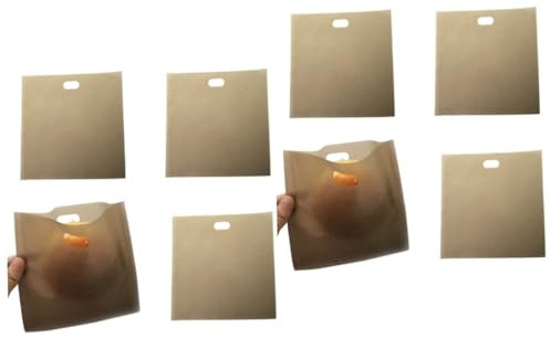 KOMBIUDA 8pcs Non Stick Bread Bags for Sandwiches Pastries Pizza Slices Reusable Cooking Bags as Sandwich Holder for Toaster Oven