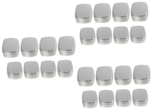 HAPINARY 24piezas Cajas De Aluminio para Jabón y Cosméticos Cajas Cuadradas Almacenamiento Portátil para Viajes y Uso Doméstico
