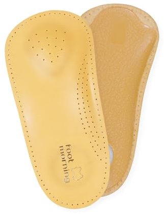Foot Morning Nova - Skobågsstöd 2/3 innersulor för kvinnor och män, naturliga ergonomiska metatarsalinlägg för skor, stövlar eller klackar, vadderade sulor av naturläder, par (UK M8/42 EUR)