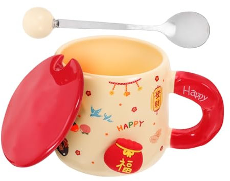 OKUMEYR Keramik Kaffeebecher Süße Kaffeetasse Porzellan Becher Keramiktasse Haushaltskaffeetasse Wasserbecher Espressotasse Latte-tasse