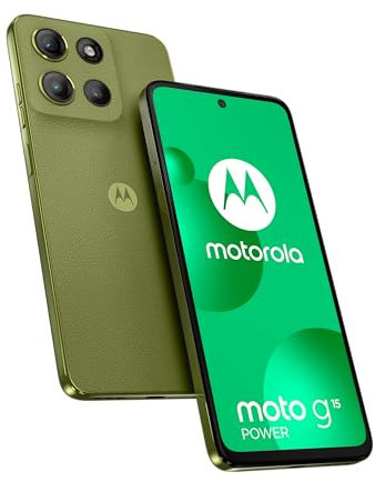Motorola Moto G15 Power 256GB, Unlocked Smartphone, 6.72 Screen, 50MP Camera, 6000mAh High Capacity Battery, Iguana Green, Protective Case and USB C Cable Included