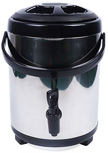 8L Stainless Steel Hot Water Urn, Portable Coffee Urn with Handle & Rebound Taps, Voluminous & Insulating, Insulated Hot Water Dispenser, for Hot Cold Drinks, 23 x 35 cm