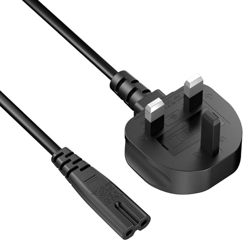 Power Cable Compatible with LG TV 1.8M Black, Ancable 2 Pin Figure 8 Power Lead Compatible with LG, Sumsang TV, PS4, PS5,Xbox etc. (Black)