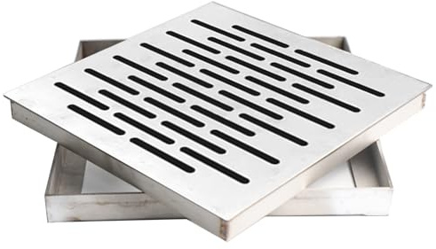 Caniveaux Grille de Drainage pour Bassin de rétention, Douche extérieure en Acier Inoxydable, grilles d'égout, Salle de Bain, allées, patios, puits de Jardin avec Base, kit de tranchée amovi