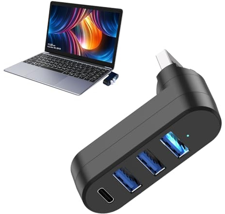Rotatable Usb Extender 4 Port Usb Splitter for Car 90°/180° Degree Rotatable Car Port Us b Multiport Adapter Multi Ports Extension for Laptop C ar Ps5 Ps4 Pc Keyboard