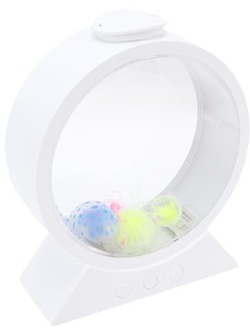 Sxhlseller LED-Quallenlampe, 7-Farbige RGB-Wechselbeleuchtung, Rundes Aquarium-Stimmungslicht für Schlafzimmerdekoration, Geräuschloser Motortank für Kinder (Weiß)
