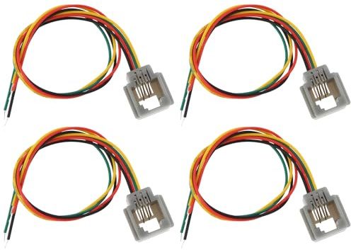 eMagTech Cavo Per Presa Telefonica RJ11 6P4C Da 4 Pezzi 20 Cm RJ12 623MS Per Telefono Fax Citofono Campanello