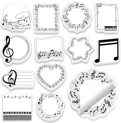 MWOOT 12 Pezzi Note Adesive A Tema Musicale, Memo Pads Autoadesivi, Note Musicali per Quaderni, Scuola, Liste di Attività, Insegnanti di Musica, Regali di Apprezzamento