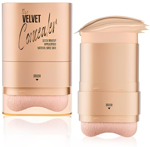 PRAOFRT 2 in 1 Concealer Design a Doppia Estremità con Spazzola,Applicabile a Copre Segni di acne, Macchie, Cerchi Scuri, Pori Spessi,Consistenza Liscia,140#