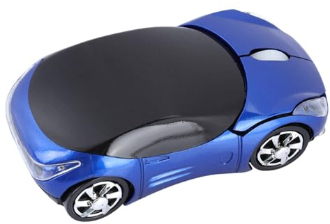 Aumotop Souris sans Fil 2,4 GHz, Bureau de Jeu Optique 1600 DPI pour Mac/ME/PC/Tablette, Transmission Stable jusqu'à 10 M, Haute Précision avec Compartiment Récepteur, Large (Bleue)