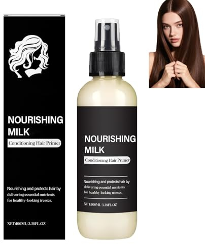 Soin capillaire nourrissant au lait, spray revitalisant sans rinçage au lait, nourrit et lisse les cheveux secs et frisés, protège de la chaleur et répare les dommages pour un démêlage facile (1pcs)