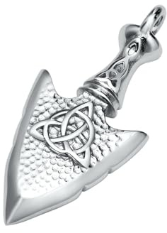 HUANGBONIG Edelstahl keltischer Knoten Pfeil Anhänger Herren Kunst Retro Schmuck, Metall