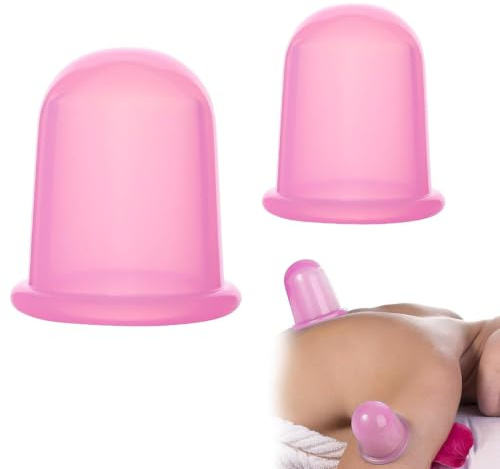 JiaYuan 2 Pcs Ventosas De Masaje De Silicona,Ventosa De Silicona Celulitis | Ventosa de silicona,Ventosa de celuliti,Ventosa Masajes Kiné,Fácil de usar,Para reducir la tensión muscular