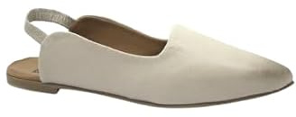 Generico Ballerine Slingback da Donna, Punta Affusolata, Colore Beige, Suola Piatta, Stile Elegante e Casual,37
