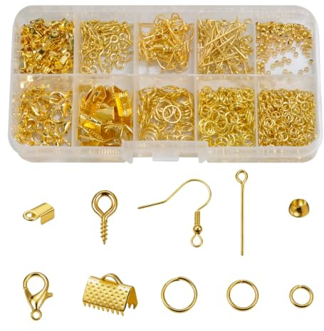710 st smyckeslås, smyckeslås kedjelås, kopplingar, armbandslås för kedjestängning, örhängen halsband armband fästen för armband gör-det-själv-tillbehör (guld)
