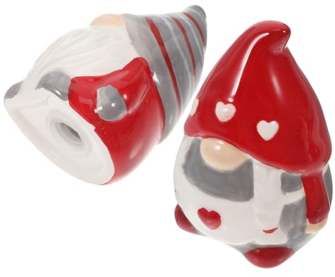 TEMPNAP Funny Salt and Pepper Sets Featuring a Pair of Ceramic Gnome-Shaped Kitchen Salt Jars and Cute Seasoning Bottles, Practical and Compact Condiment Bottles for Small Kitchens