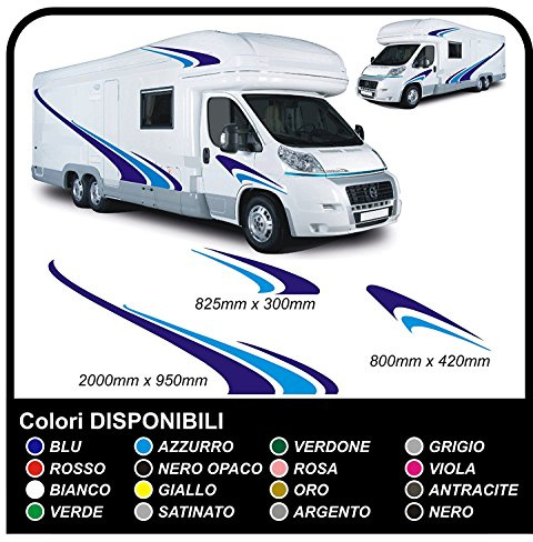 Aufkleber für Wohnmobile - Camper Graphics Vinyl Aufkleber Aufkleber Set RV Van RV Caravan Wohnmobil x 14 Aufkleber Kit komplett mit Stickers Wohnmobil Graphics 16 (Farben WIE IN Fotos)