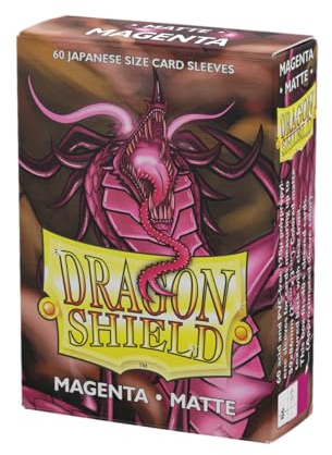 Dragon Shield | Japanese Size Card Matte Sleeves | 60 CT - Smooth & Tough Premium TCG Sleeves - Compatible with Yu-Gi-Oh, Naruto, Cardfight & Vanguard | Magenta