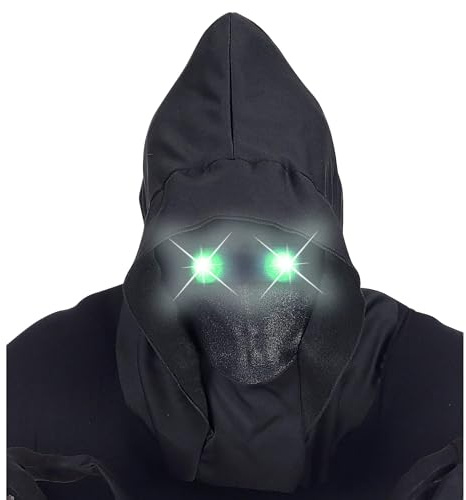 W WIDMANN MILANO Party Fashion - Maske unsichtbares Gesicht mit Kapuze und leuchtenden Augen, Fade in fade out Effekt, Halloween | Unsichtbares Gesicht mit Kapuze und pulsierendem Leuchteffekt für Halloween, Karneval