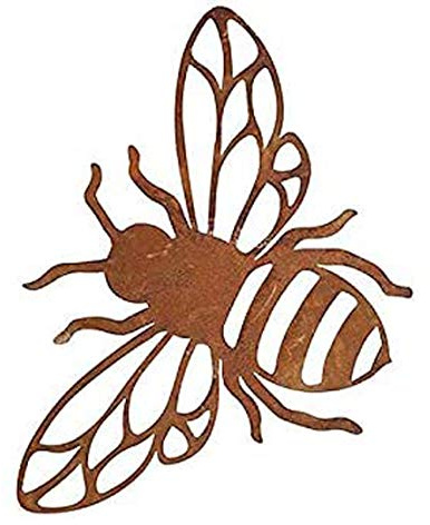 itsisa ® Dekofigur Biene 16 cm im Rost Design, Rostfigur für den Garten, Gartendeko, Metalldeko