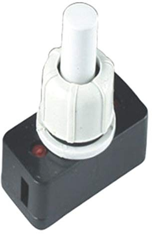 PBS-17A 250V 3A M10 Mini Interruttore a Pulsante ON-OFF Autobloccante per Lampada da Tavolo, Bianco, 6 Pacchi