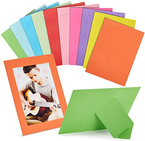 Juvale Picture Frame Craft Kit - 5x7 in, 30-Piece Multi-Color Set - Paper & Cardboard DIY Picture Frames with Easel Backs - Paintable Classroom & Wedding Photo Display