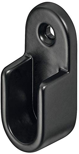 Gedotec paroi latérale cintre armoire tube de stockage OVAL vêtements rail support aluminium | Support tube placard barre ovale | noir mat | fixation rails garde-robe montage mural - 1 pièce