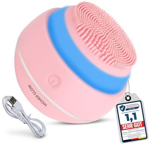Higher Glow - brosse nettoyante en silicone pour le visage: une 3en1 adaptée à tous types de peau, qui permet de nettoyer, régénérer et rajeunir la peau par vibrations sonores 3D et par chromathérapie